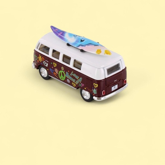 KiNSMART 1962 Volkswagen Classic Bus Die-Cast Model (Surfboard • Flower Power) - Picture 8 of 8